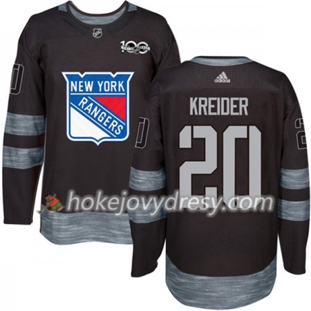 Pánské Hokejový Dres New York Rangers Chris Kreider 20 1917-2017 100th Anniversary Adidas Černá Authentic